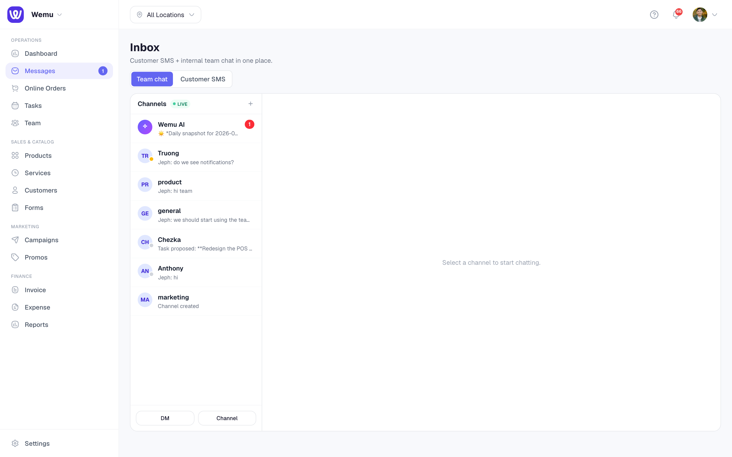 The Inbox showing the conversation list (left) and an open thread (right), with a customer reply and the reply box at the bottom